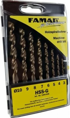 Premium Holzspiralbohrer Satz HSS-G 8-tlg.