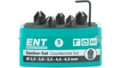 Aufstecksenker-Set ENT 5-teilig HSS Ø 2,5 - 4,5 Mm