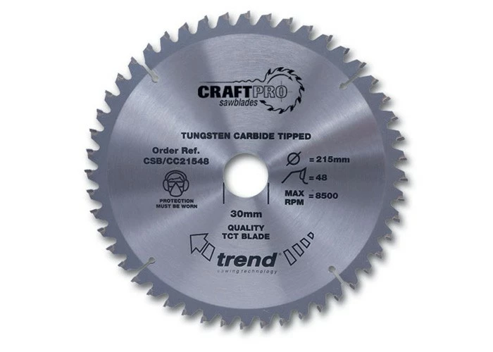 TREND Kreissägeblatt HM 215 X 2,6/1,7 X 30 Mm, Z=48 WZ Neg.